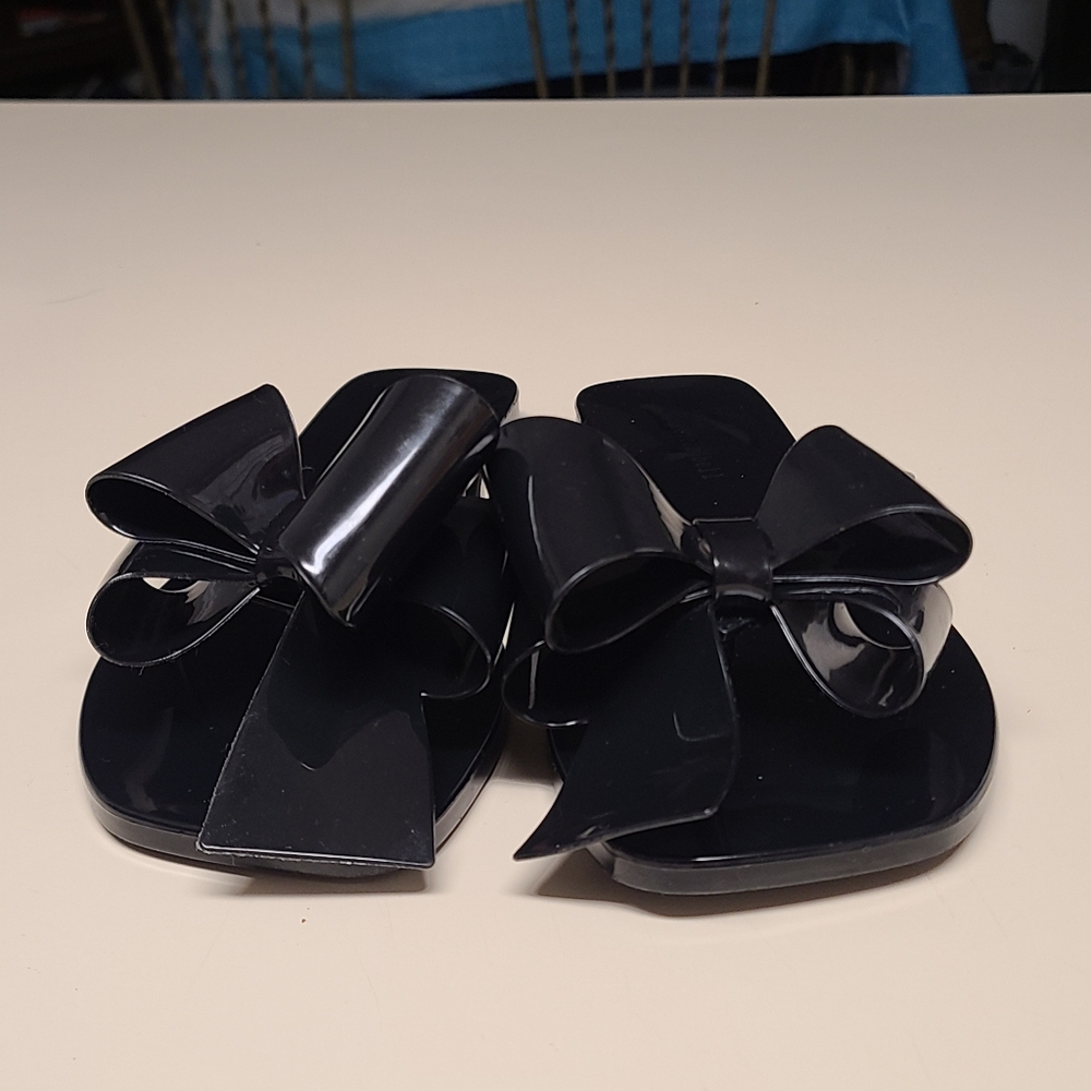 Jeffrey Campbell Sugary Big Bow jelly flip flop thong sandals size 8 - Picture 2 of 11